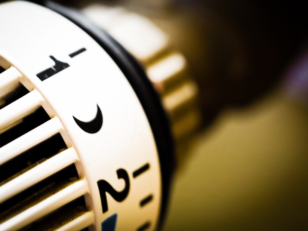 Close-up of a thermostatic radiator valve