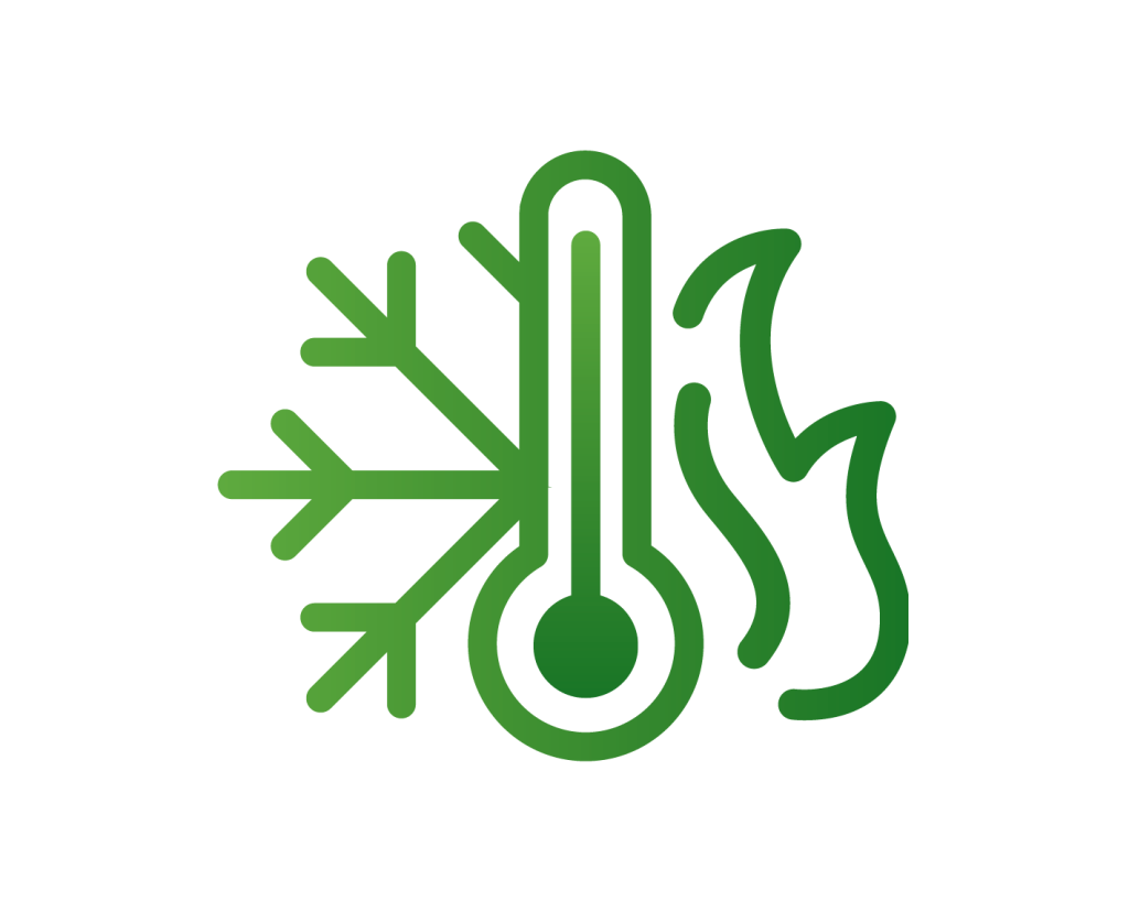 An icon depicting heating and cooling