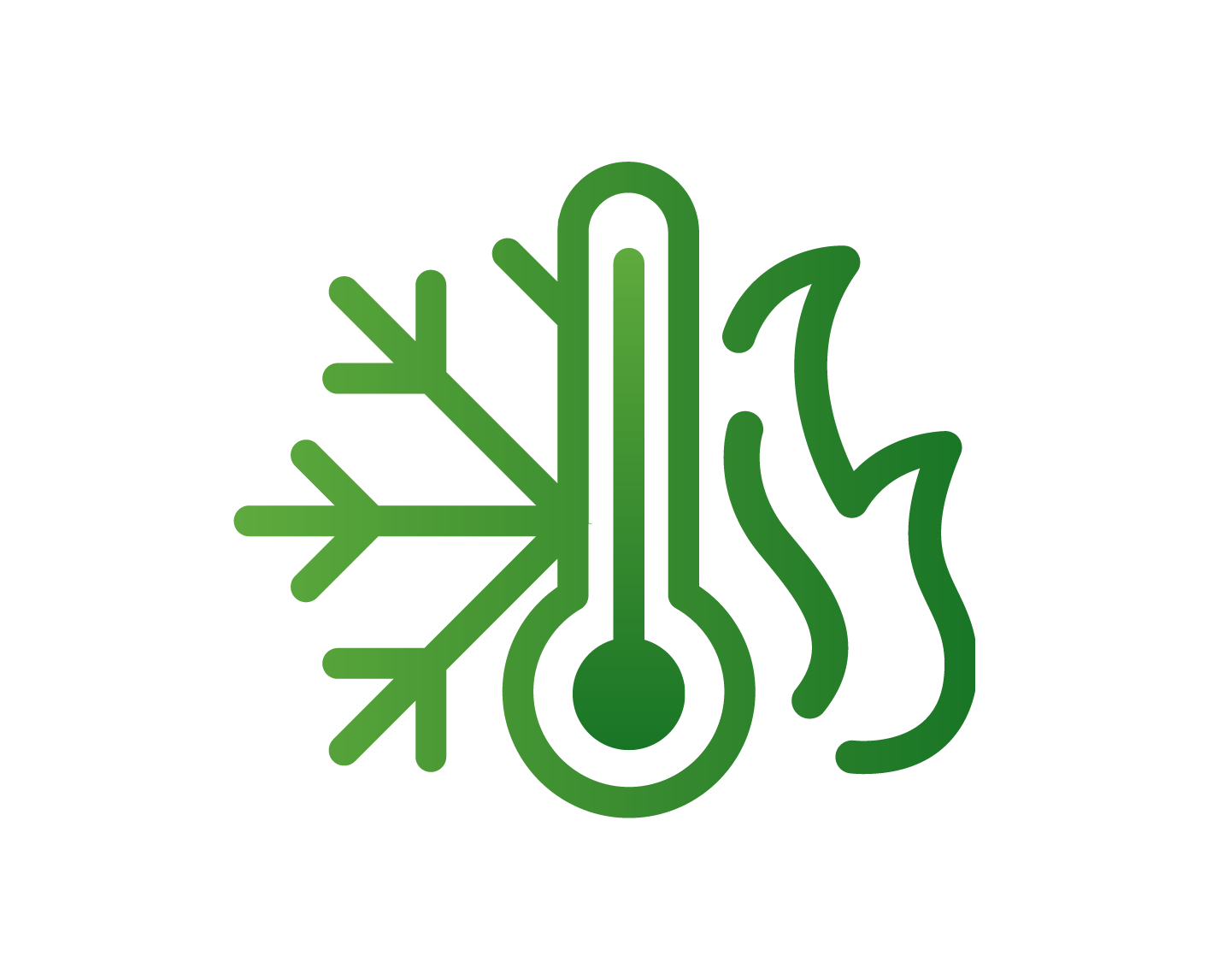 An icon depicting heating and cooling